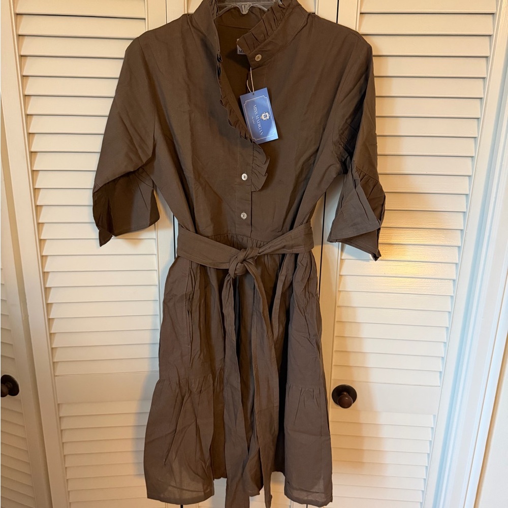 Miss Madigan cotton brown dress - NWT - medium